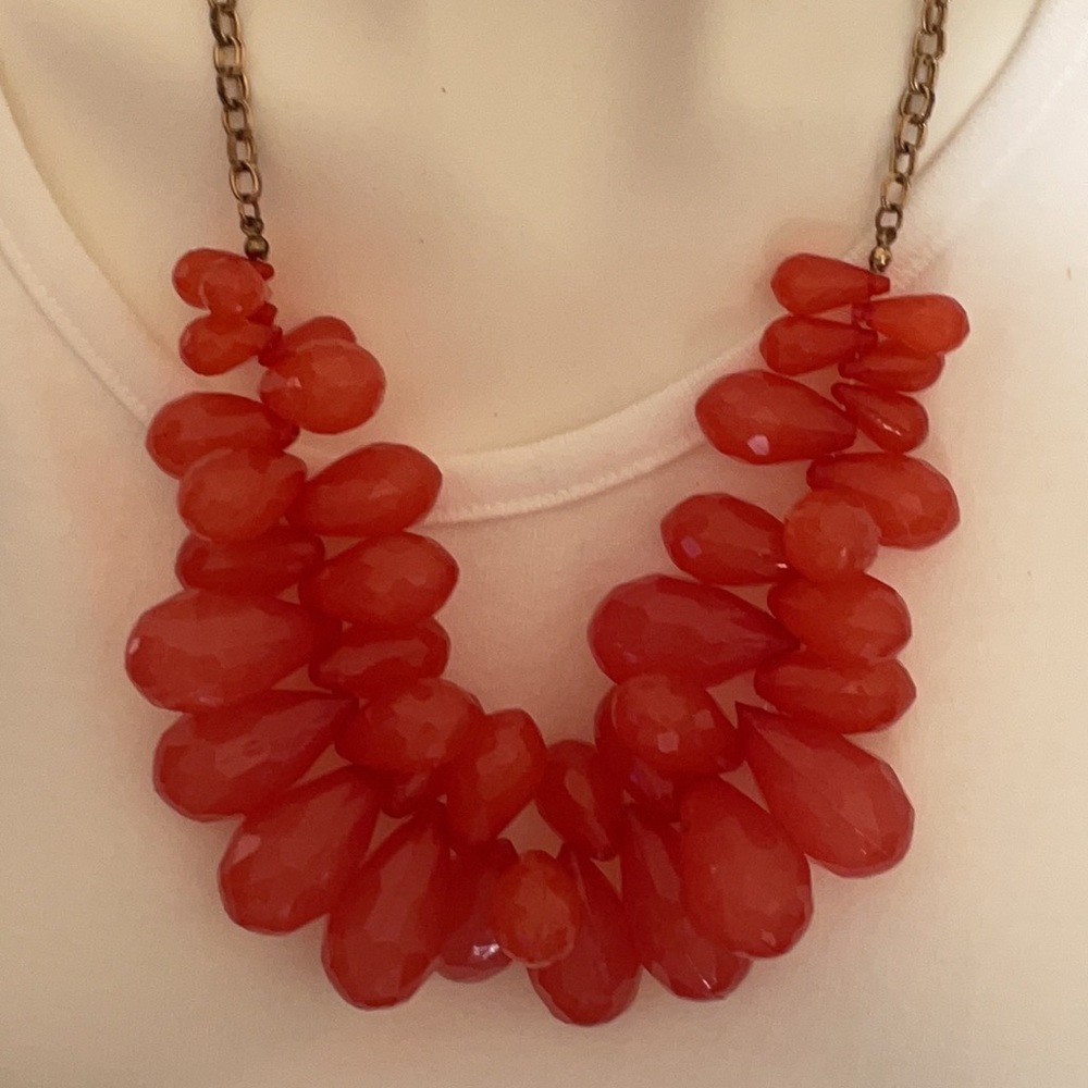 Costume jewelry-Coral Necklace and Earrings